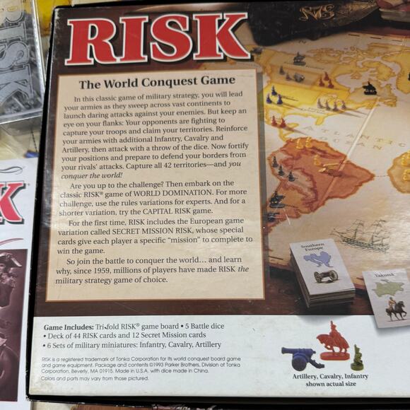 Vintage 1993 RISK Board Game The World Conquest Game Parker Brothers Complete - Picture 6 of 7